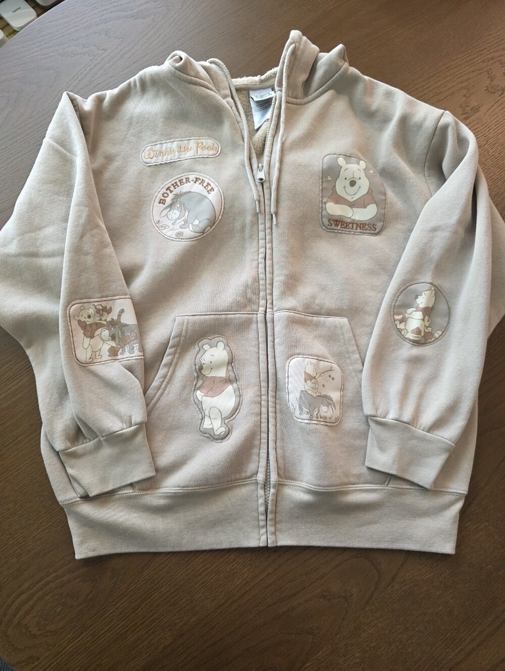 Disney Winnie The Pooh Patchwork Hoodie Size Medium